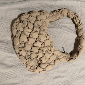 Aritzia Beige Quilted Bag